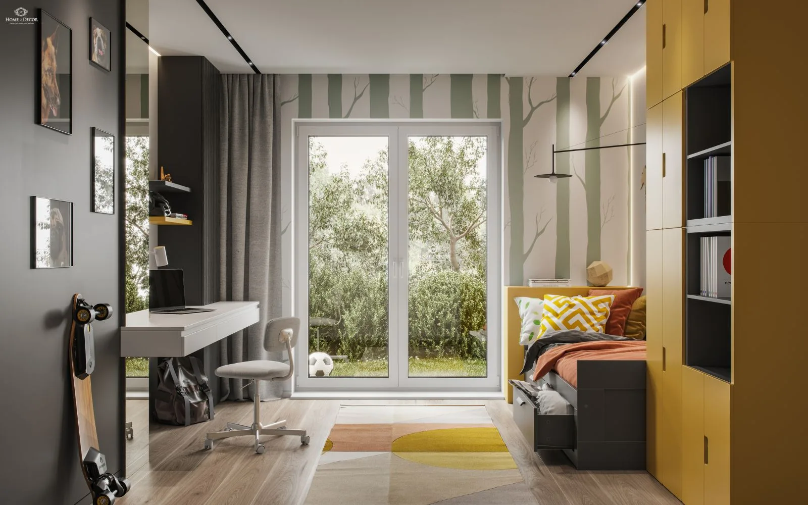Cool kids bedroom modern design