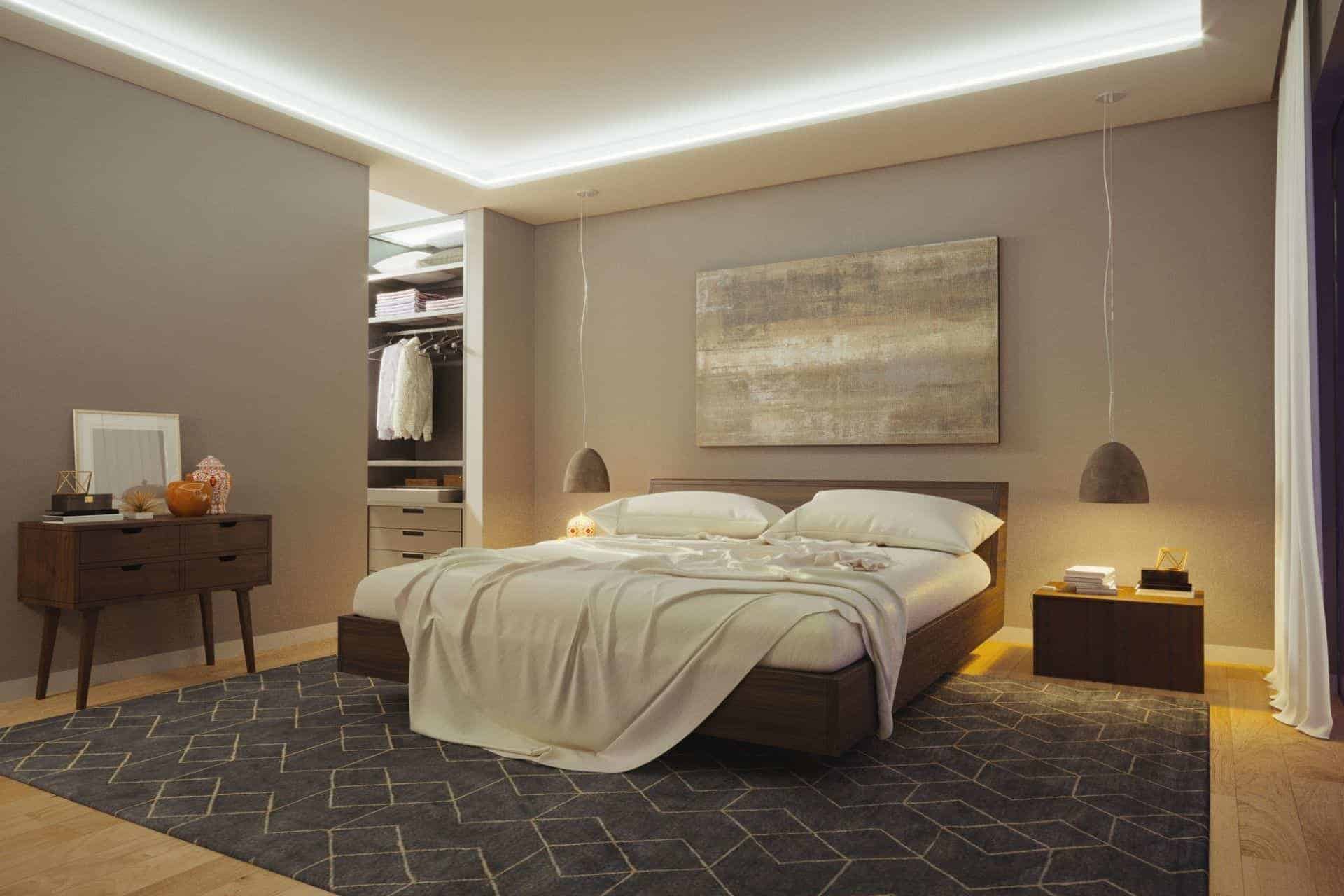 Modern row house bedroom interior design
