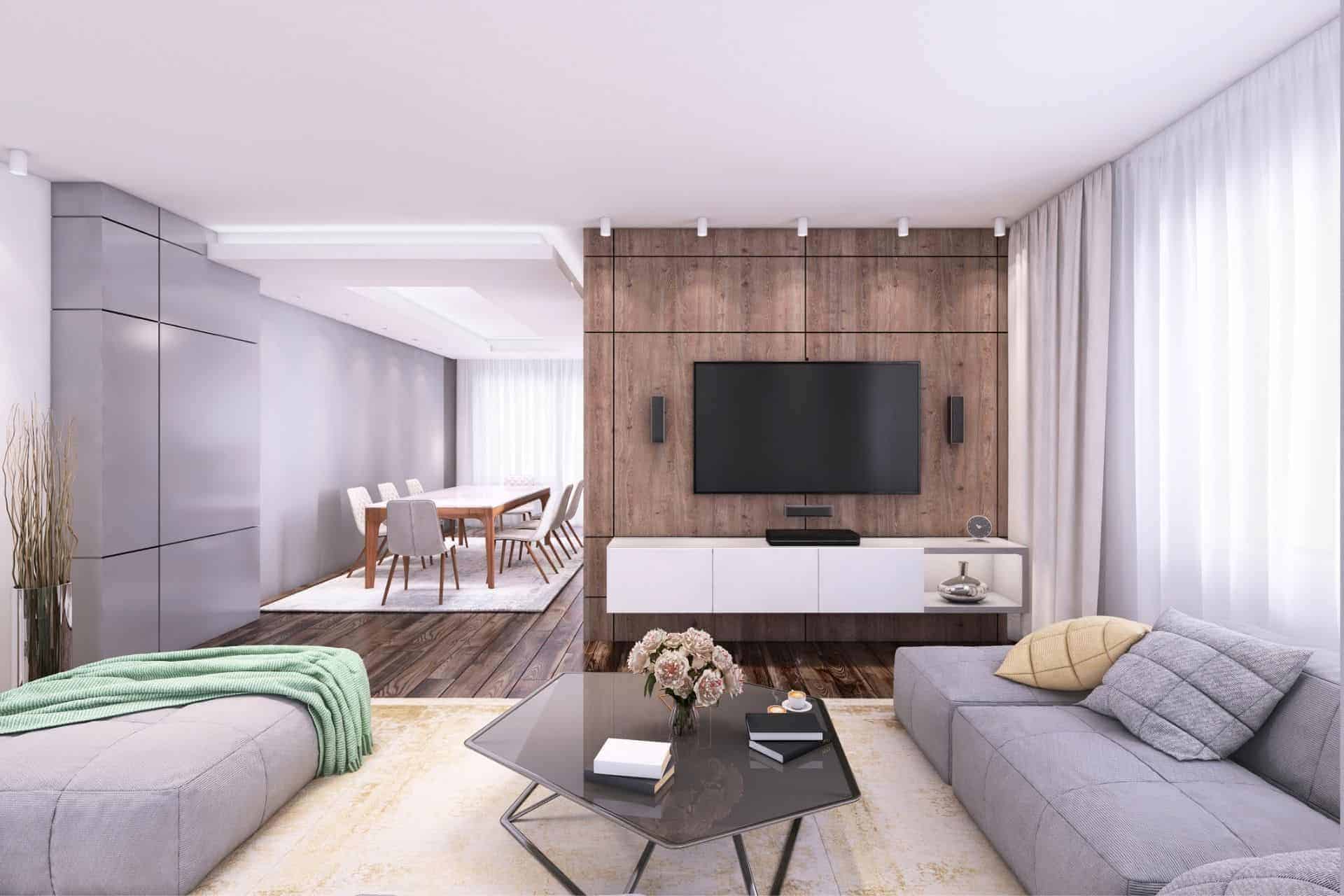 Modern row house design living room design