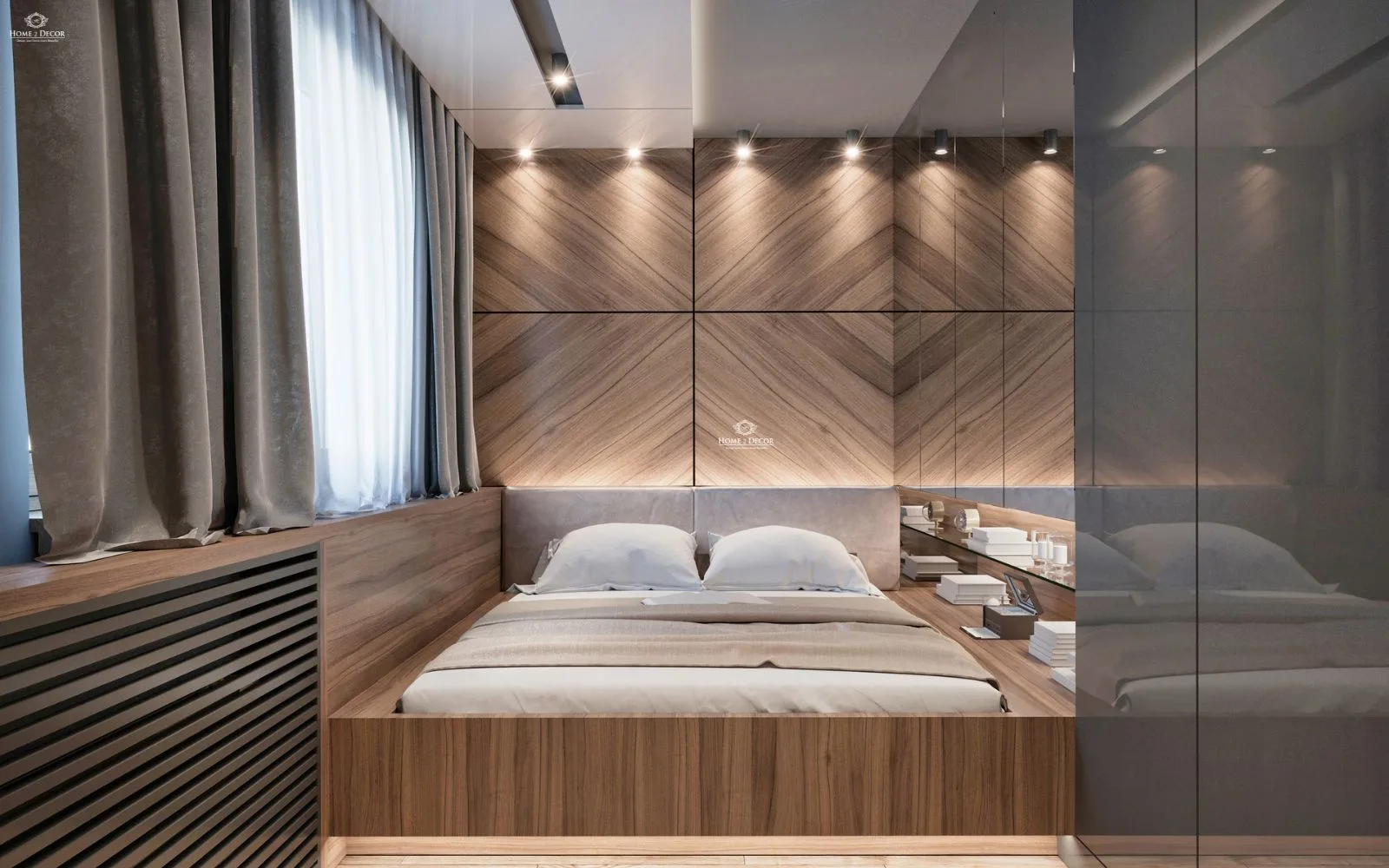 Studio apartment bedroom interior design