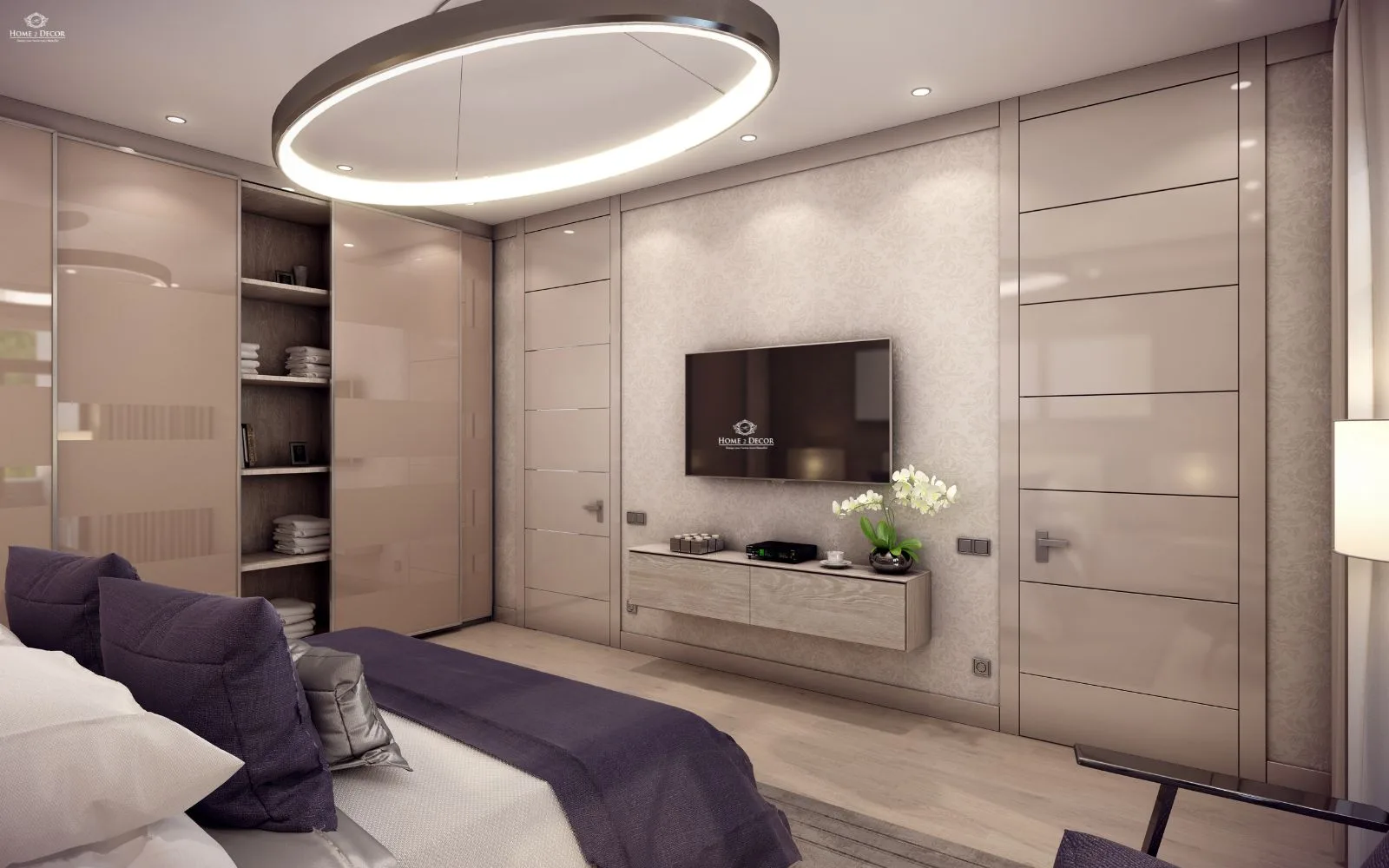 modern grey bedroom interior design