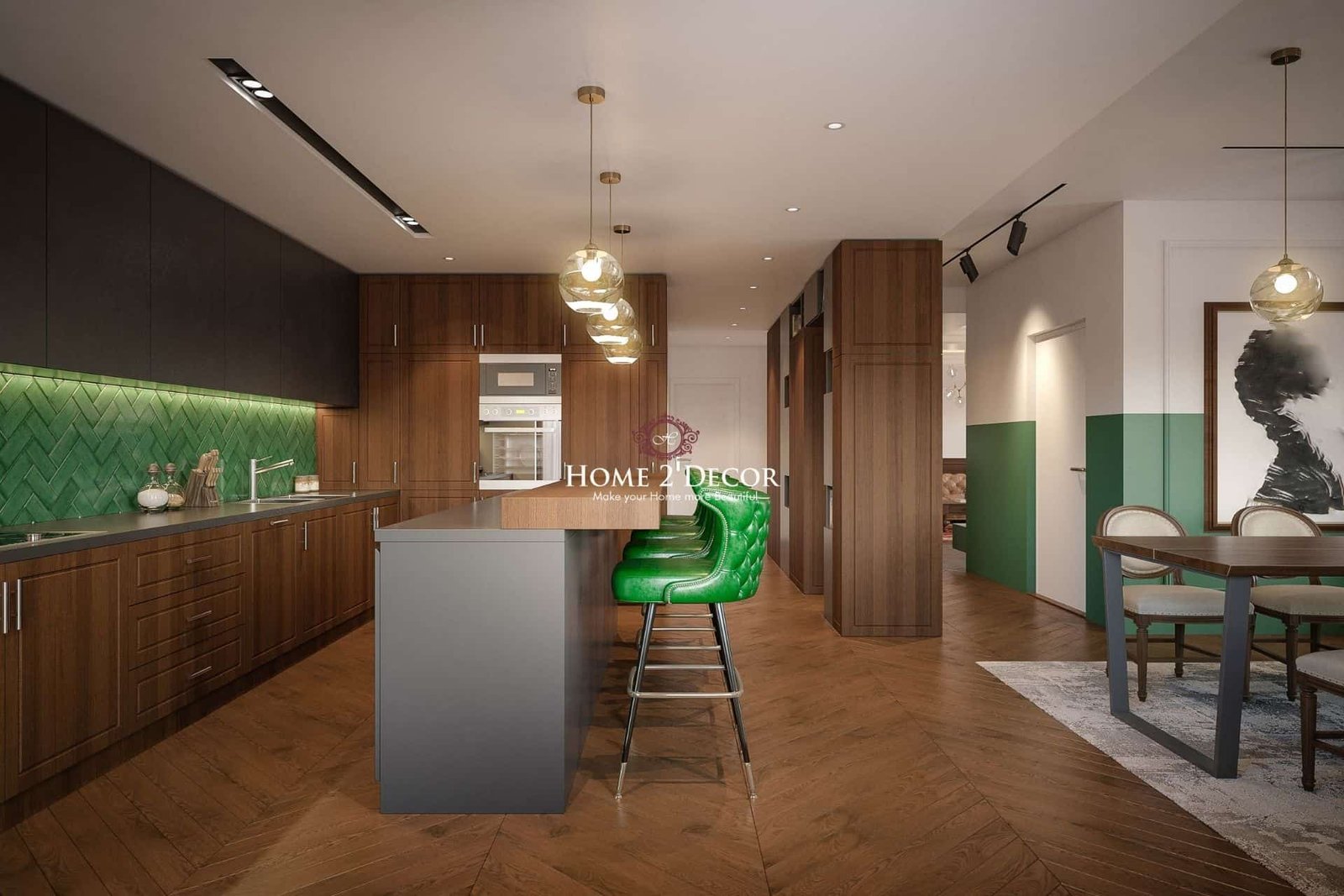 samll studio-kitchen room interior