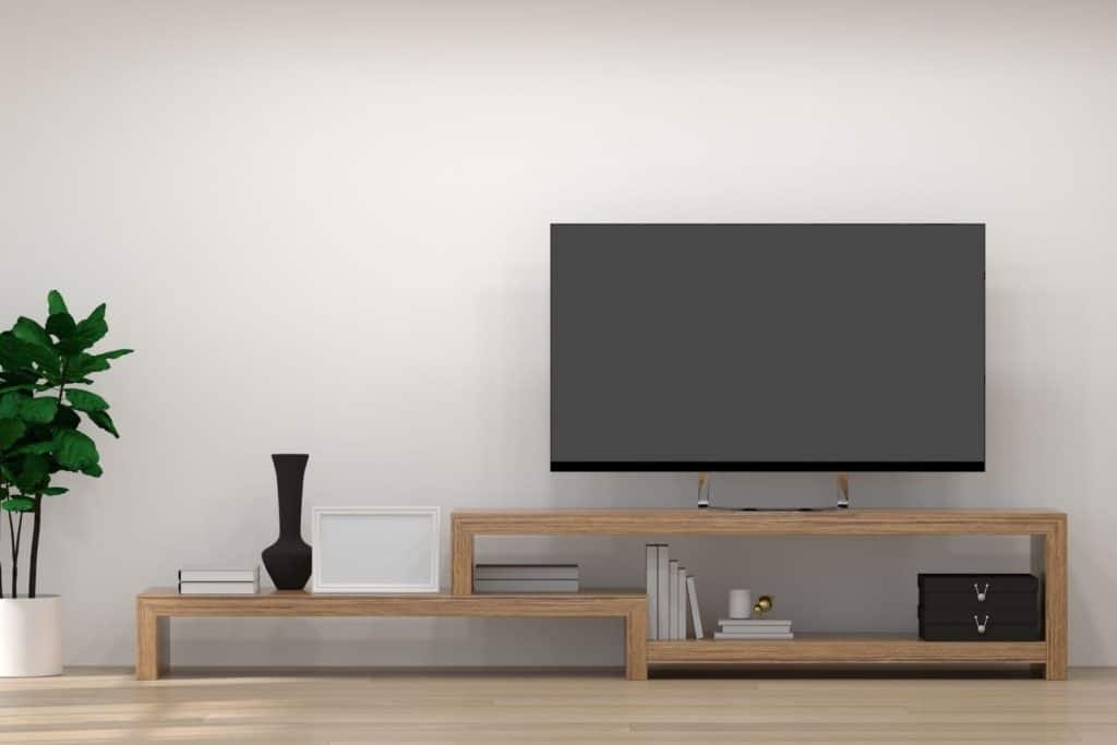 TV on cabinet in modern living room