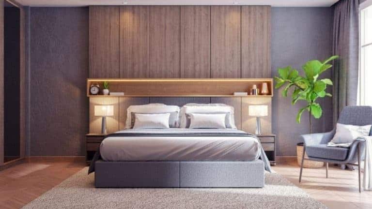 modern luxury green bedroom interior