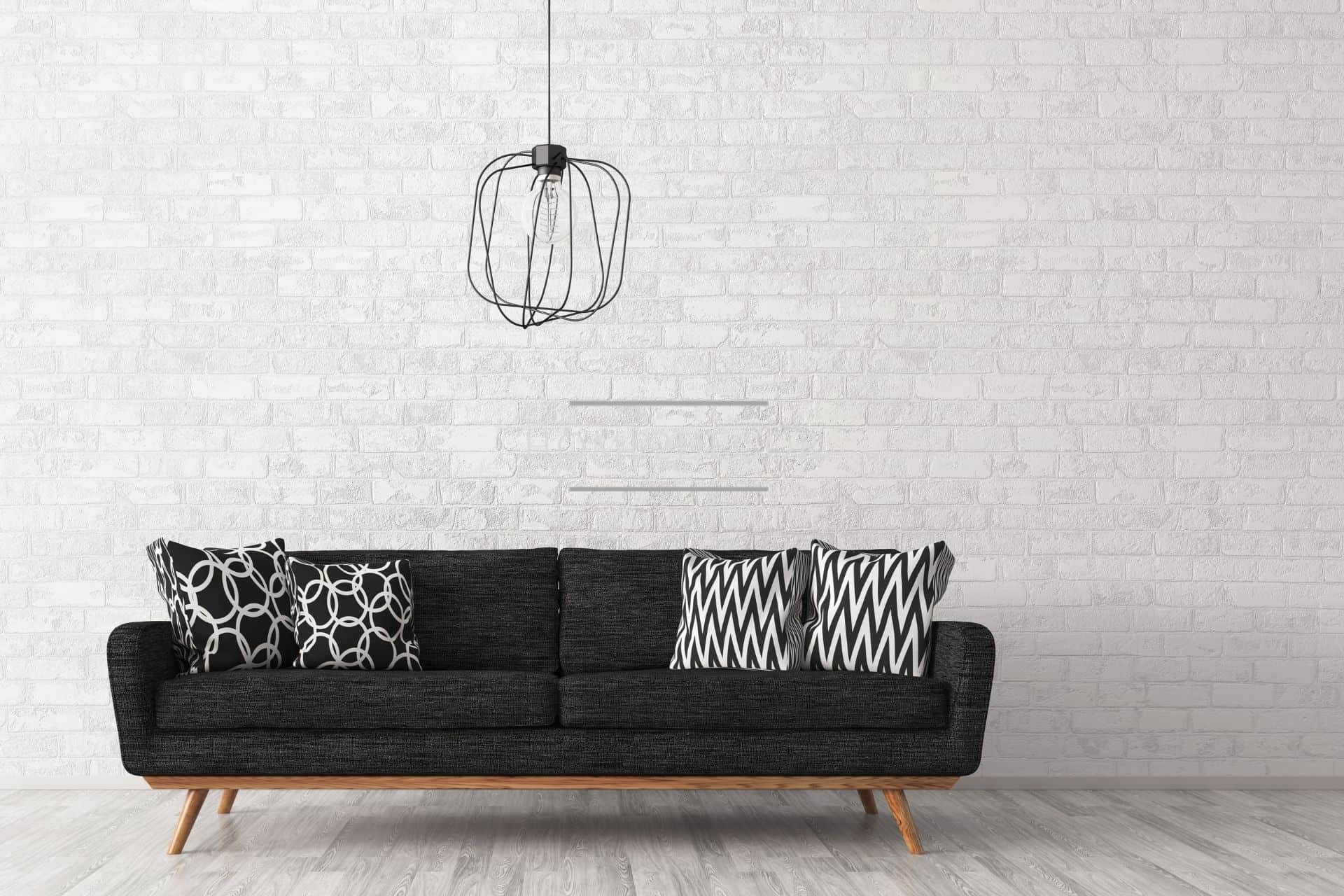 Retro black skinny modern Sofa.