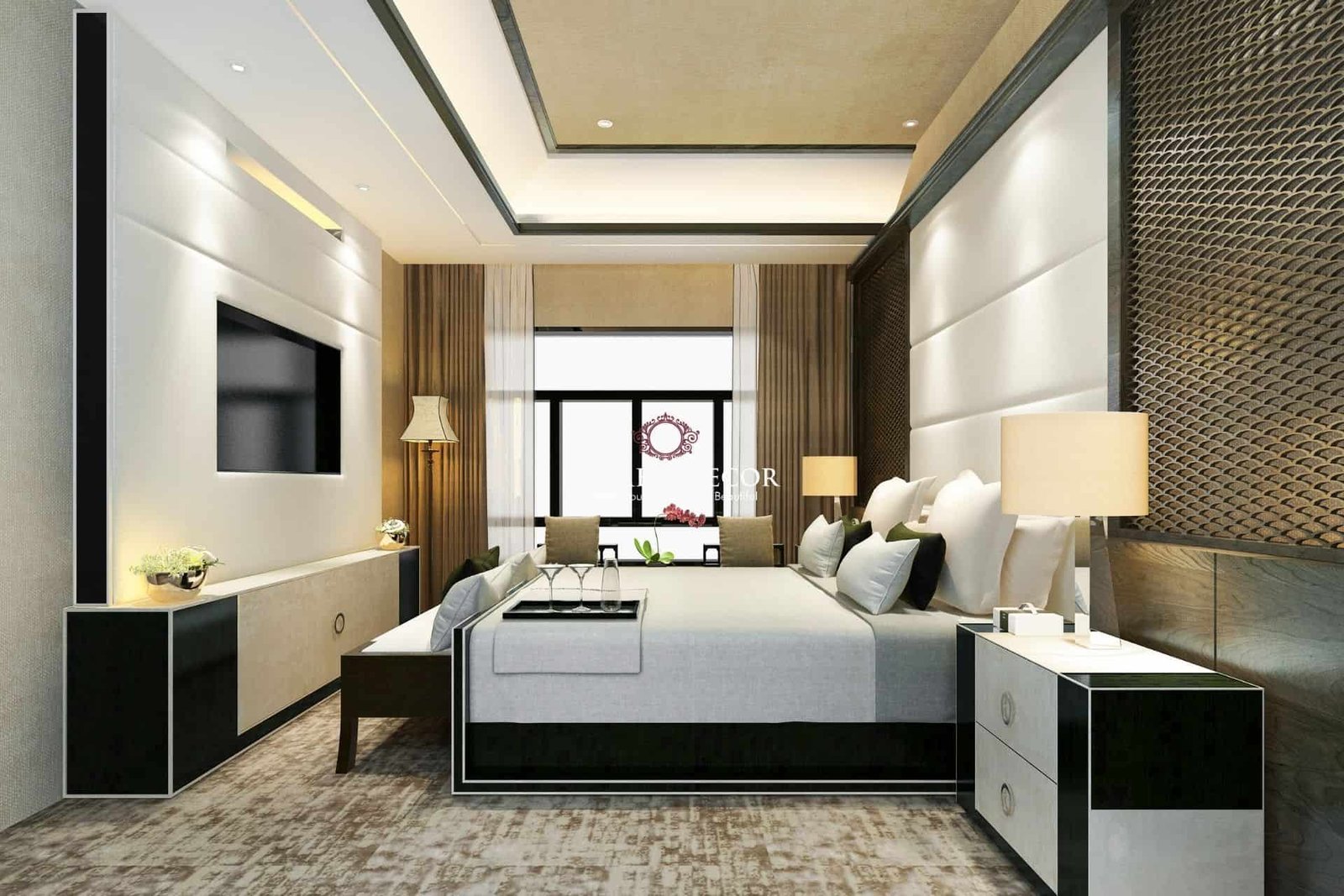 Asian Mediterranean Bedroom interior designrs