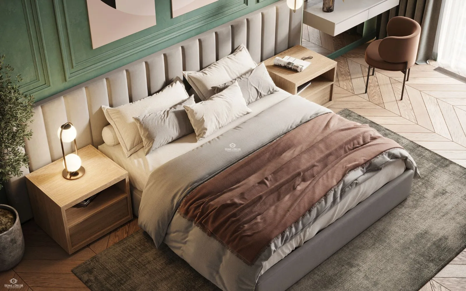 Asian Mediterranean bedroom decor