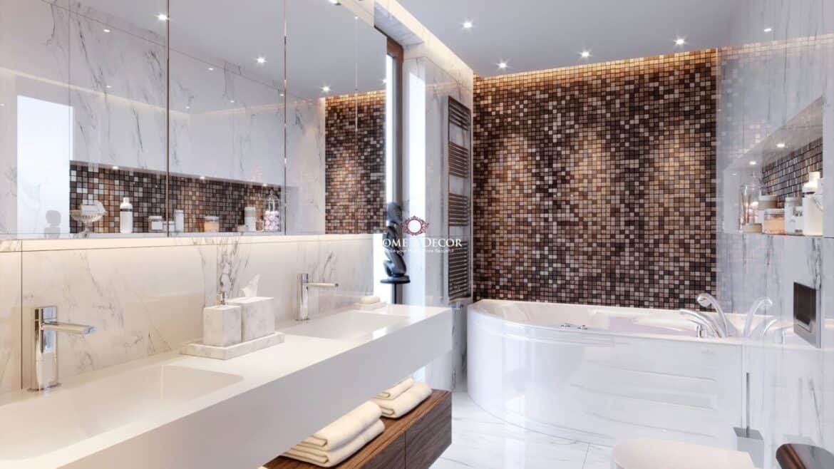 Shabby Chic Modern luxurious bathroom design concept