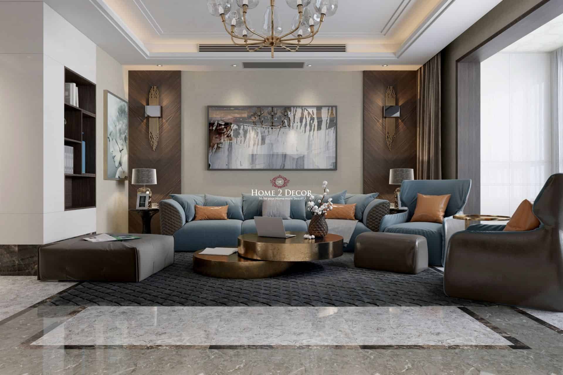 mid-century modern living room interior design