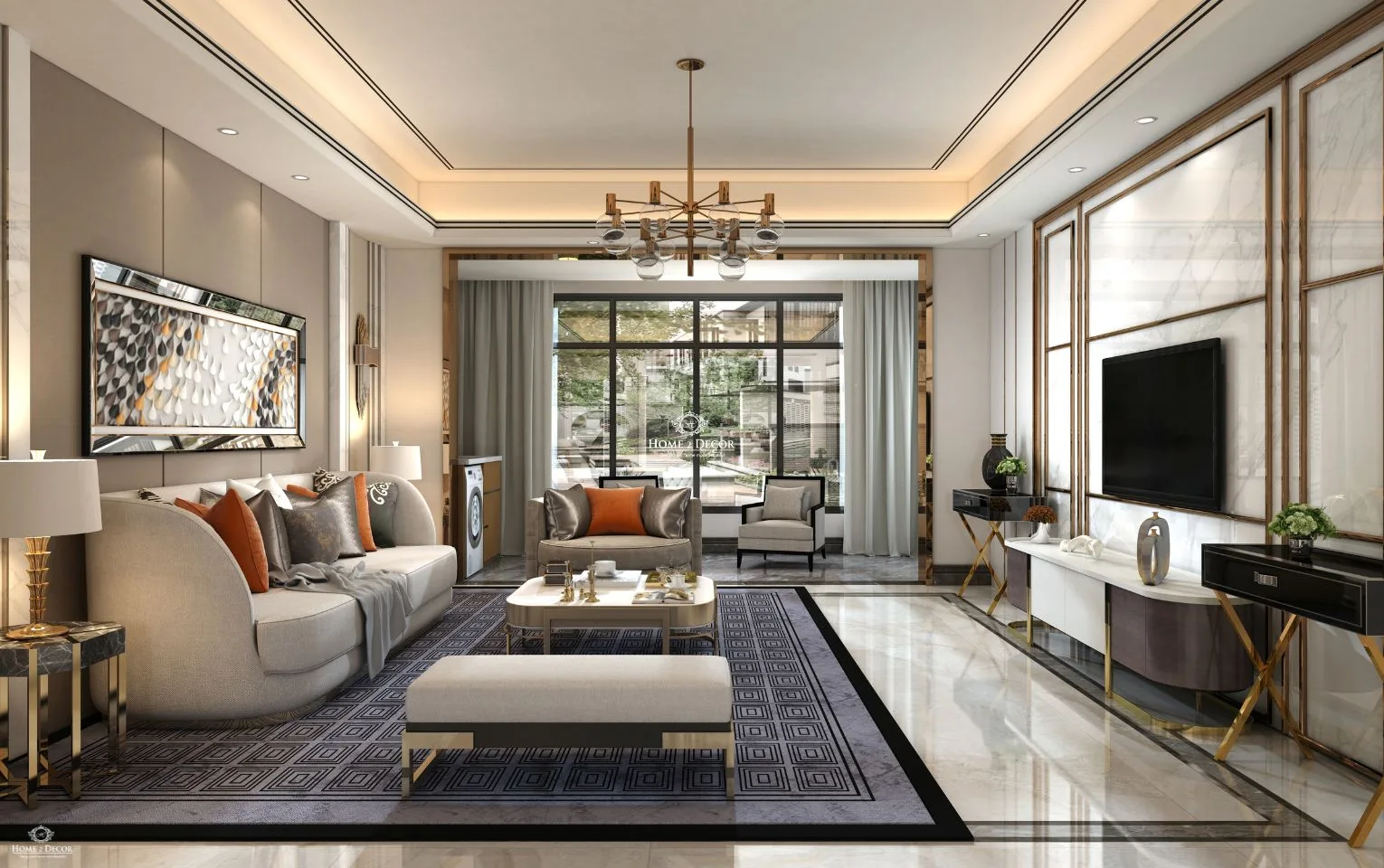 Moca brown- living room interior design