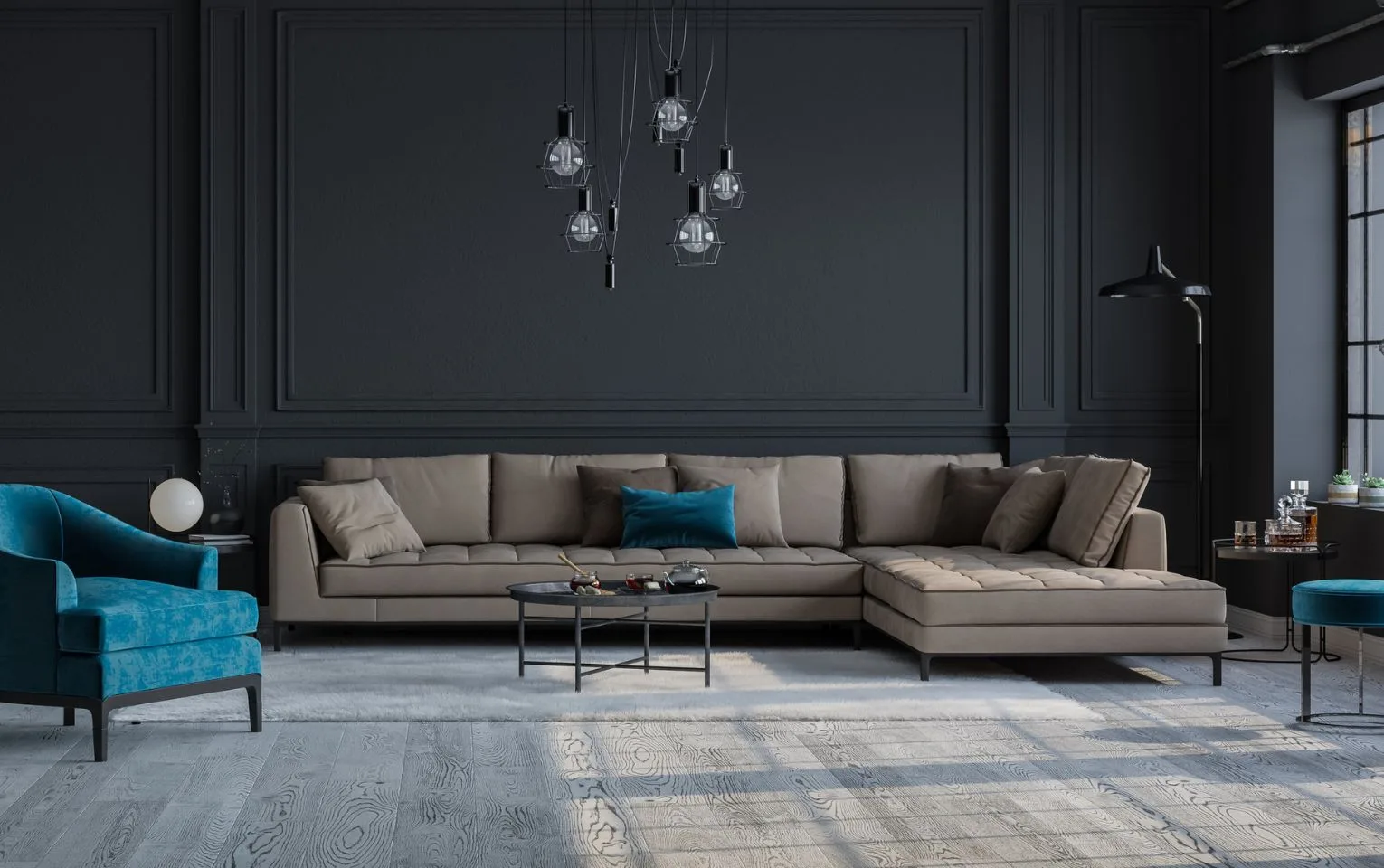 Moody Charcoal- living room design