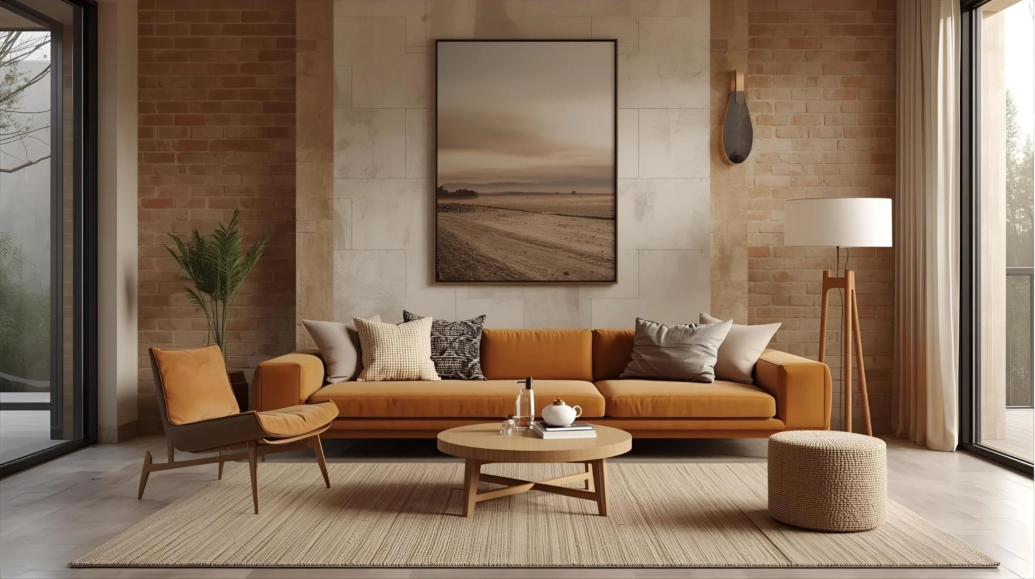 Earthy, Natural Colour Palettes livinroom design