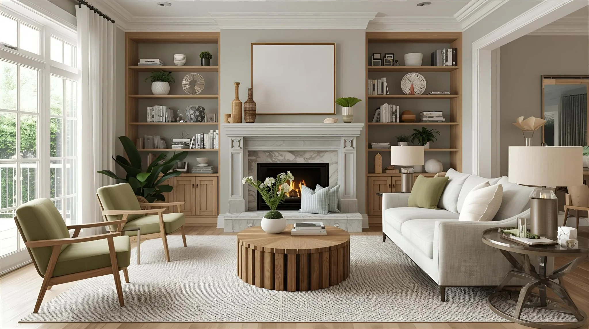 Soft Greens and Sage Nature Indoors