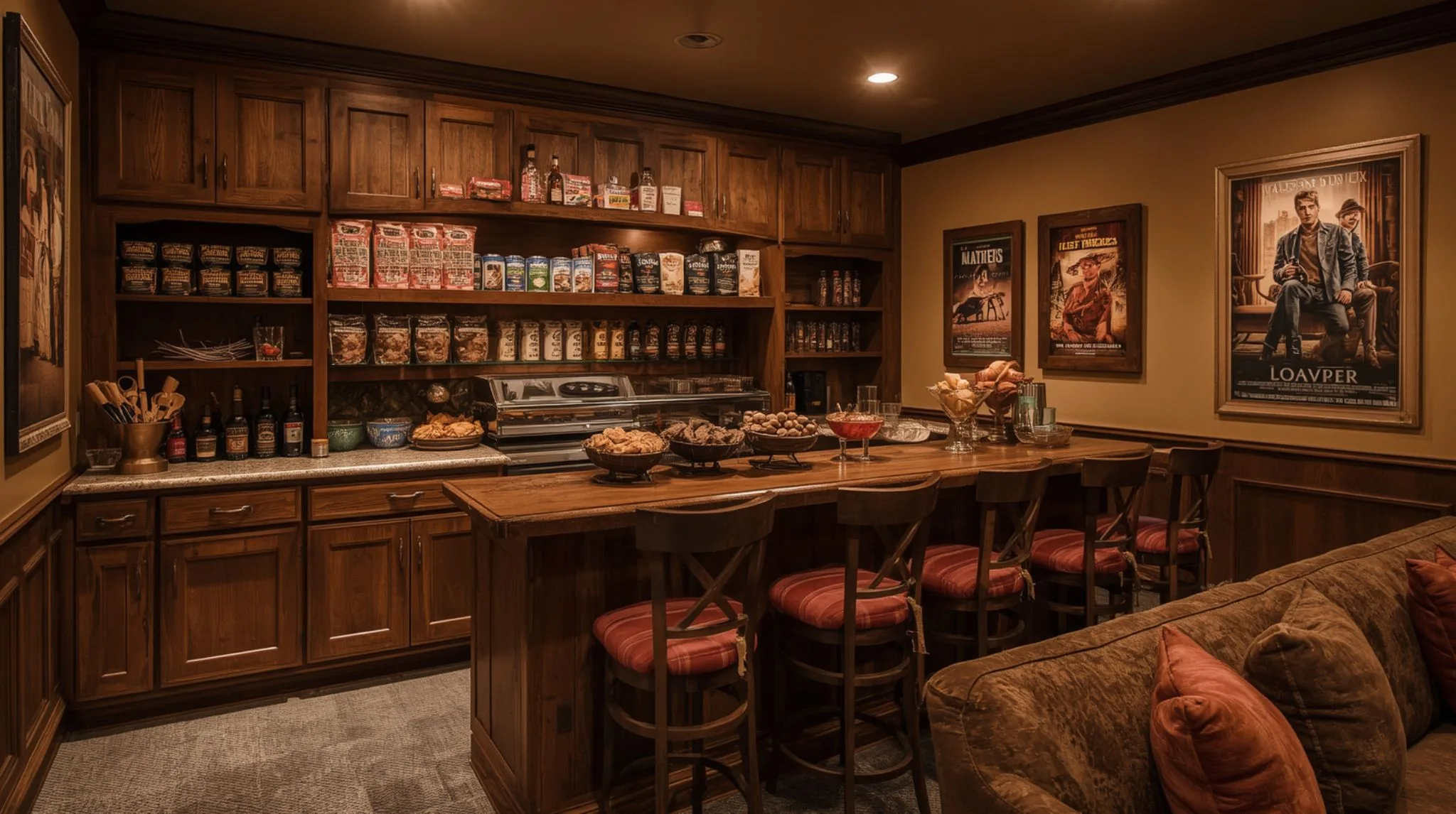 Add a Home Theater Bar and Snack Area