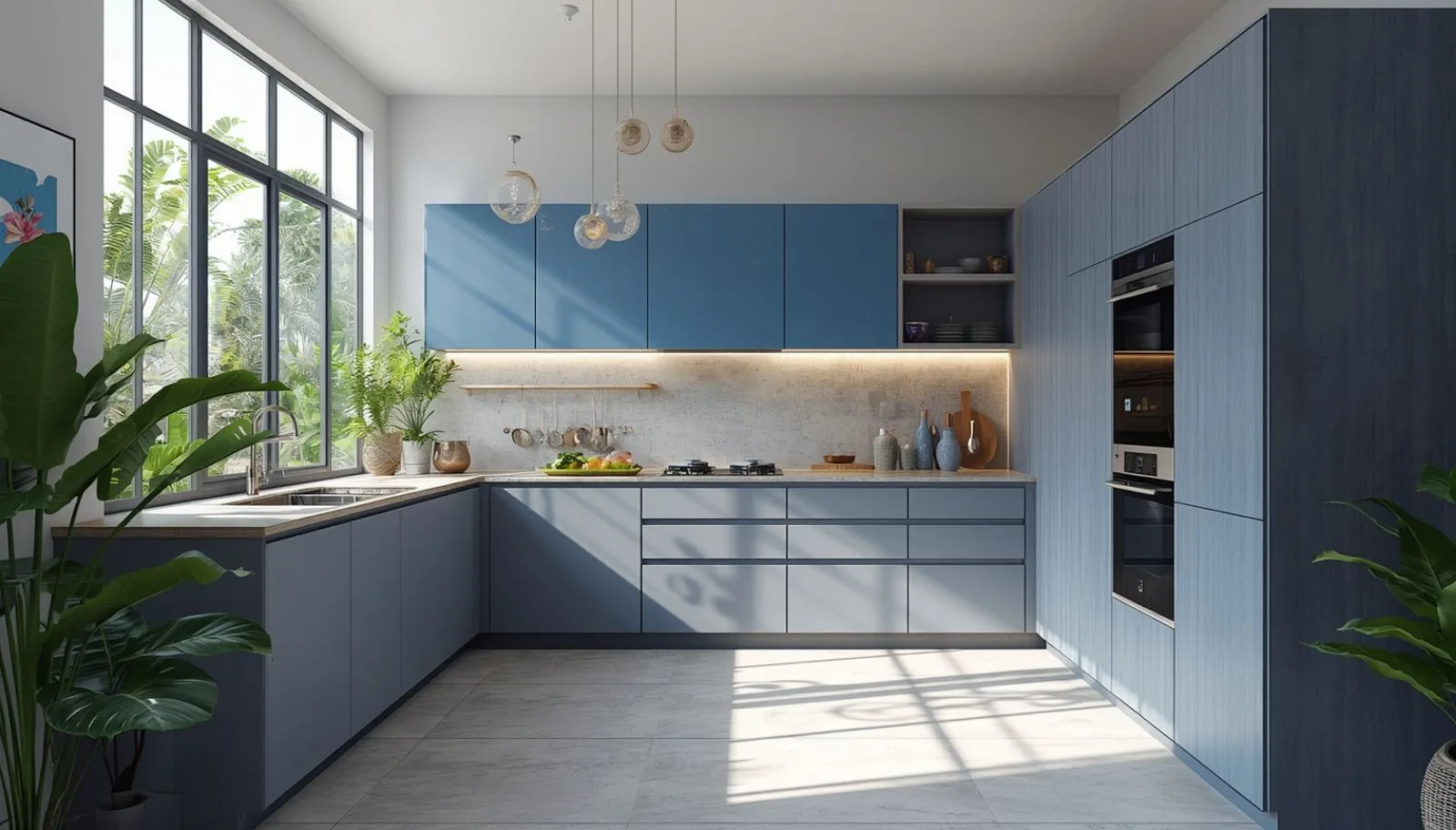 Handleless modular kitchen Cabinet Designs