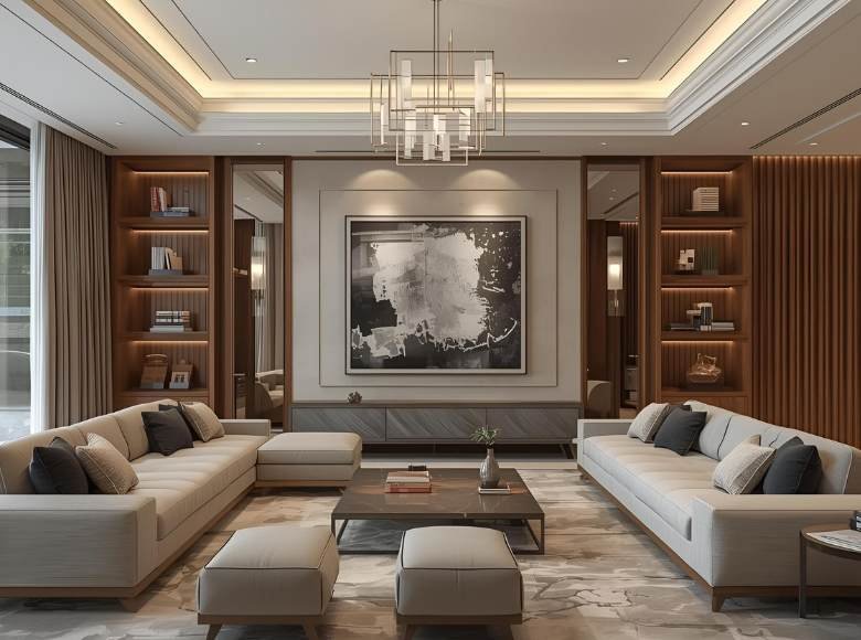 Luxury Home Interior Design Services by Home2Decor featuring premium living room, designer furniture, elegant lighting, customized décor, and modern luxury interiors.