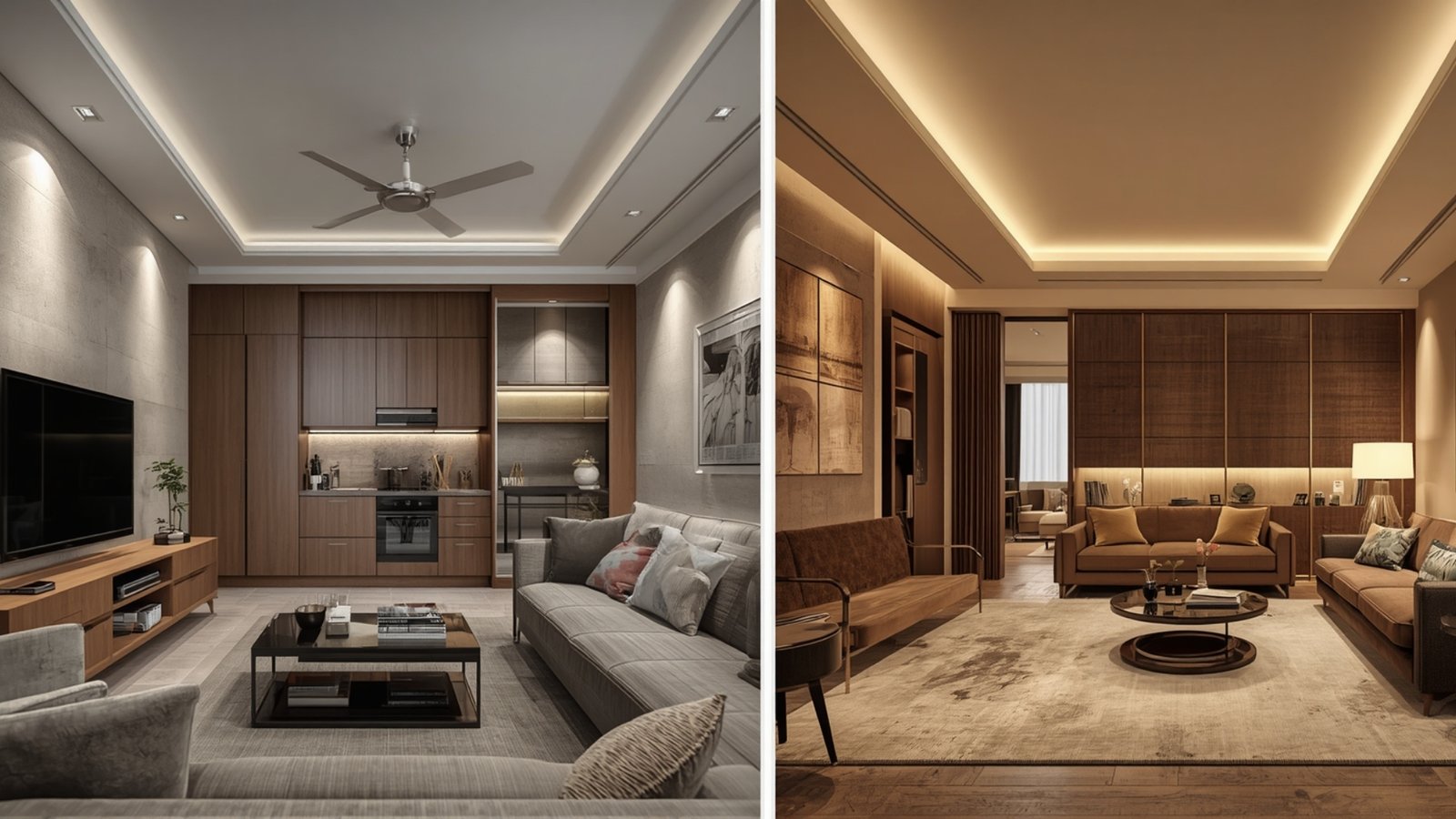 3BHK interior design price in Thane based on home size, materials, customization, furniture, and project scope