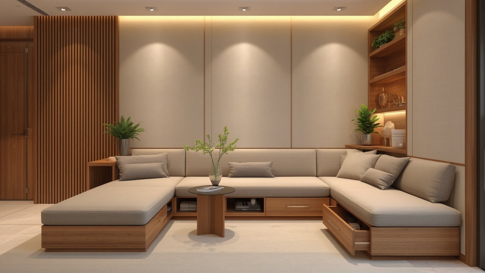 Built-in furniture for awkward spaces using customized storage, fitted cabinets, and space-saving interior design solutions