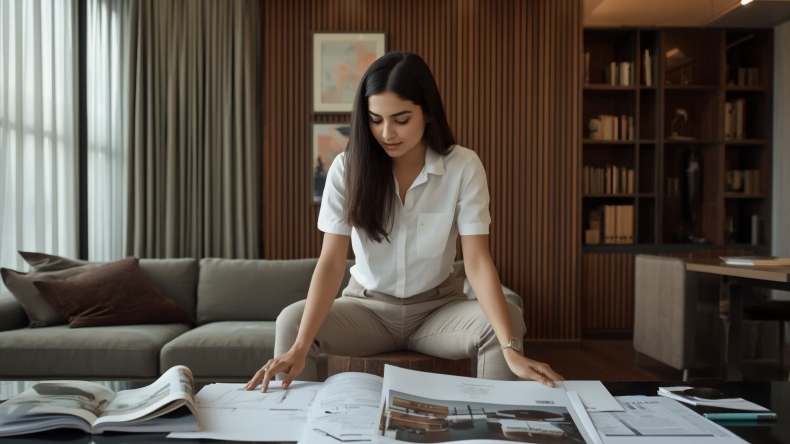 Interior designer discussing a residential project with a Mumbai homeowner