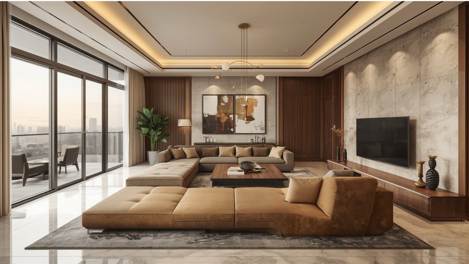 Modern Indian interior accent featuring traditional craftsmanship, natural wood, earthy colors, and contemporary dƩcor
