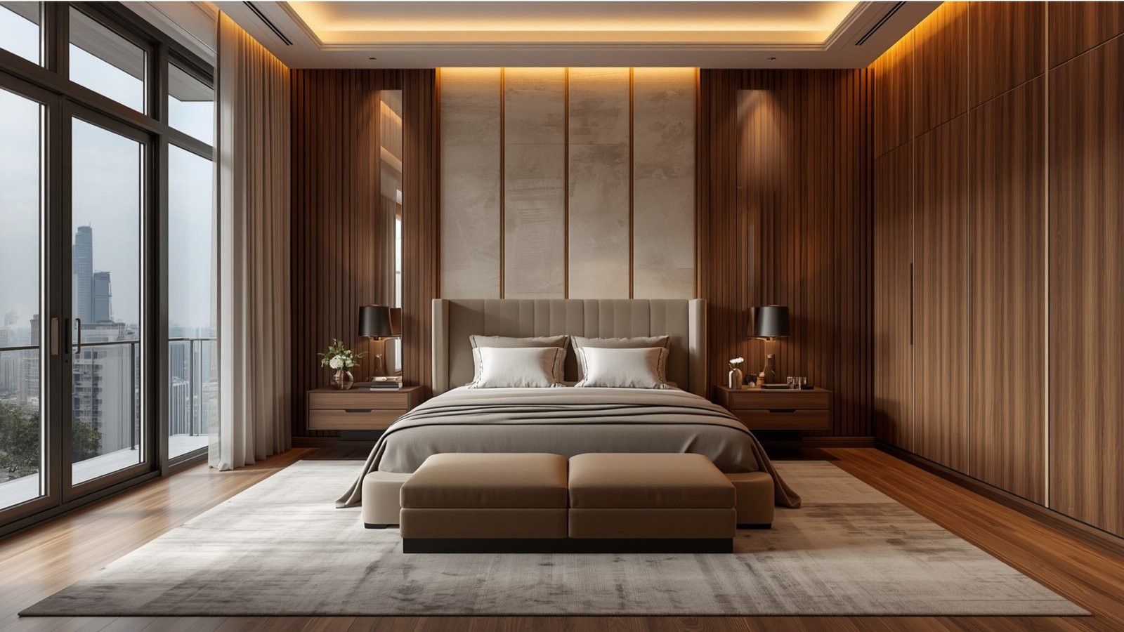 Modern storage bed with built-in drawers for maximizing bedroom storage in a compact Indian home