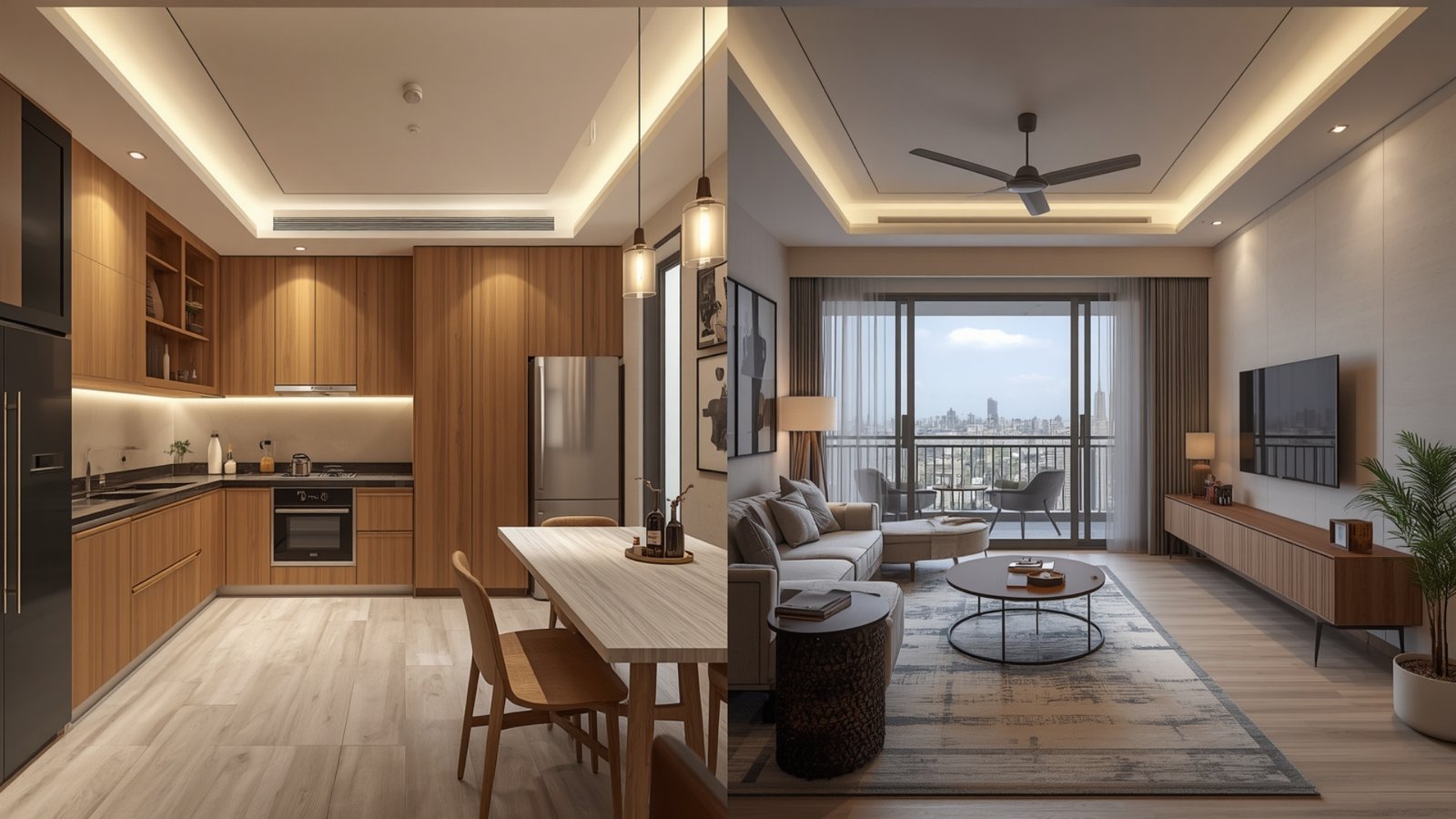 Natural wood interior design ideas adding warmth, texture, and elegance to a modern Indian home