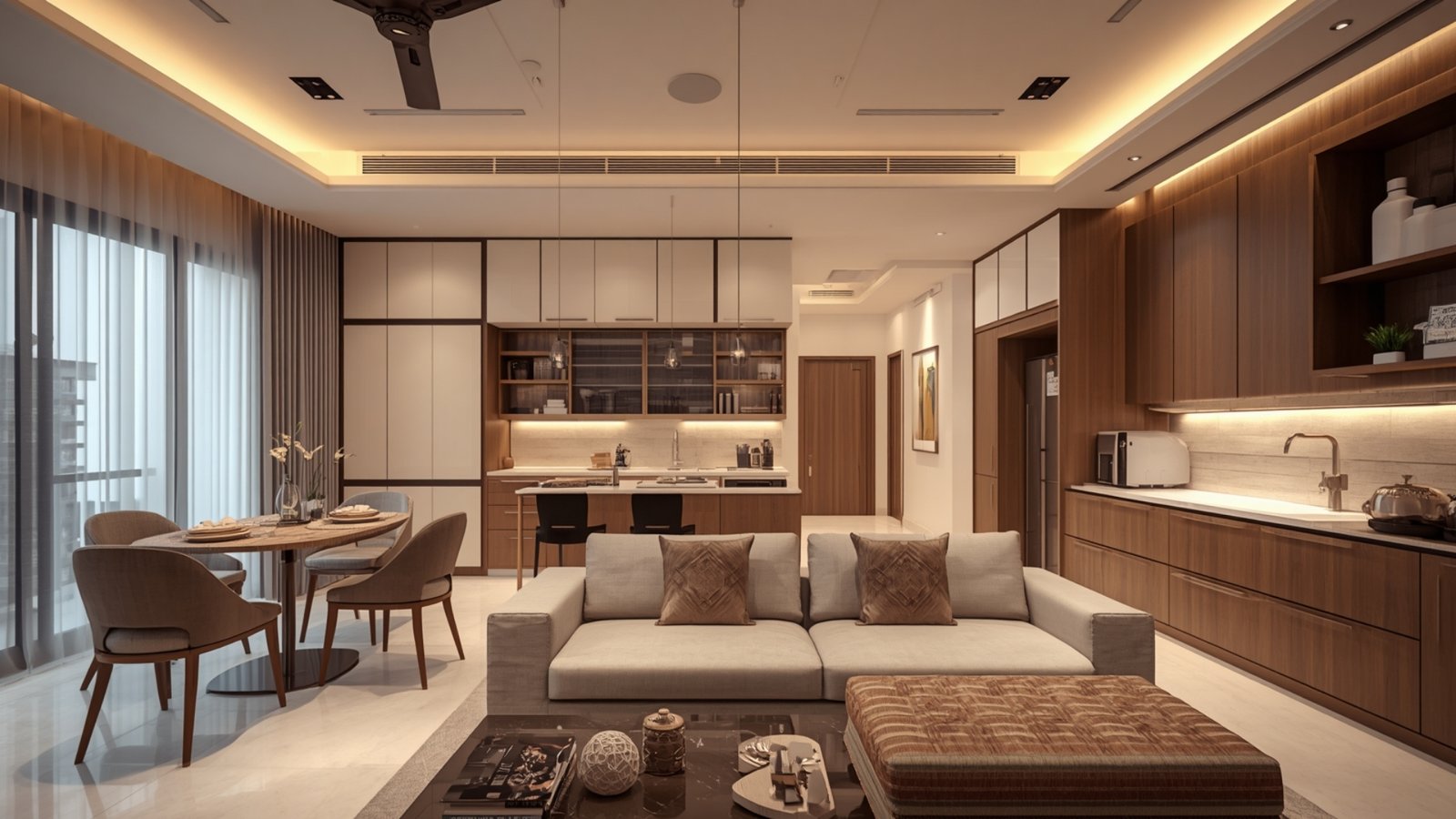 3BHK interior design cost in Borivali in 2026 for complete home interiors, customized furniture, modular kitchen, and wardrobes
