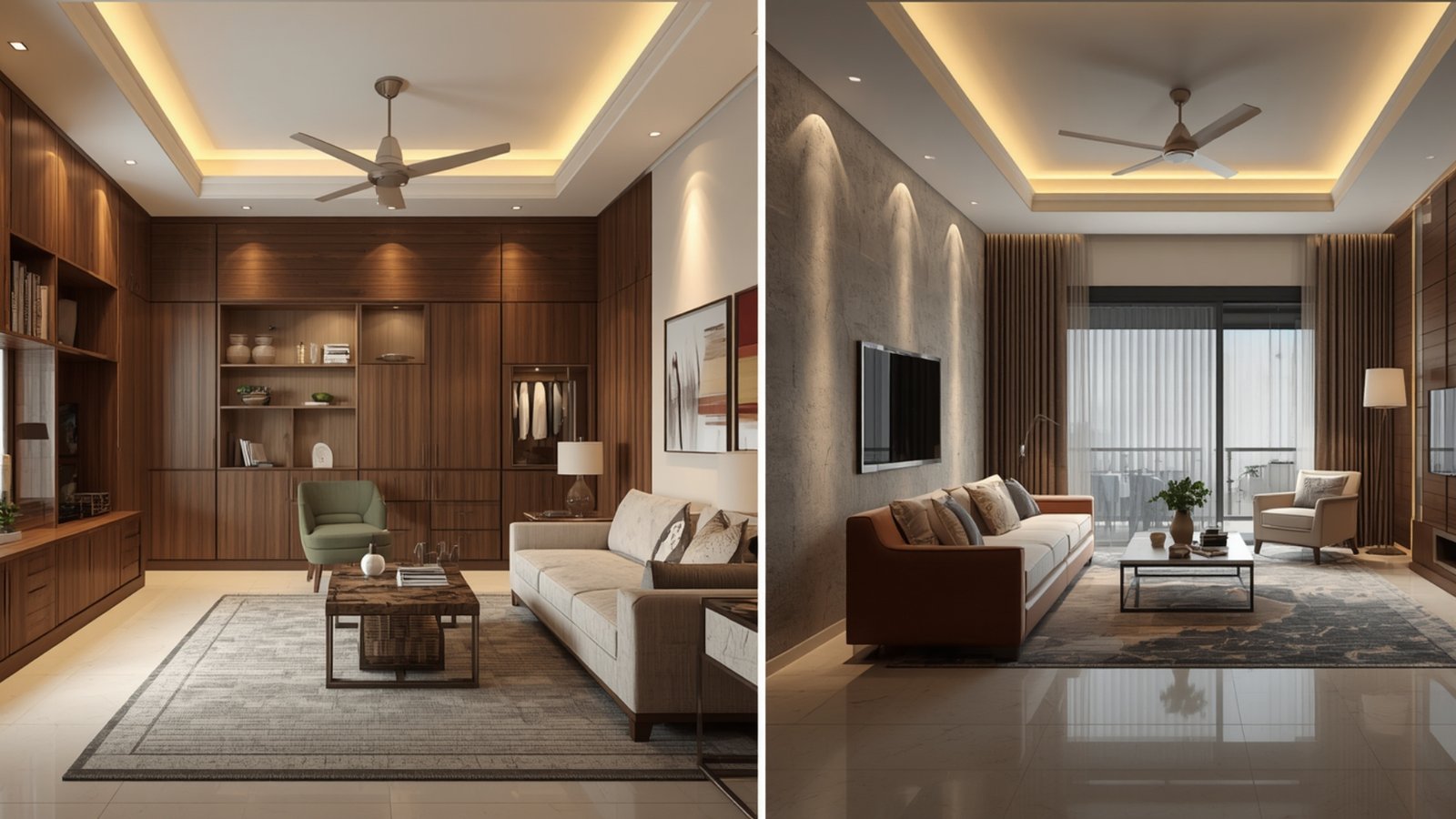 Combining affordable and luxury elements in a modern home with stylish furniture, premium accents, elegant lighting, and budget-friendly décor