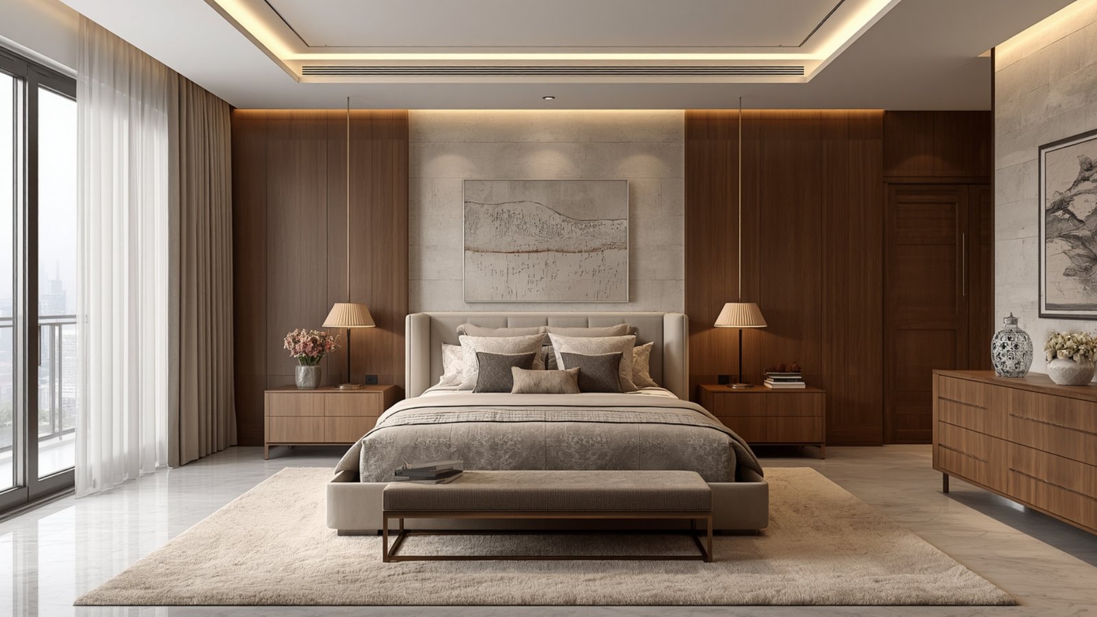 Luxury master bedroom interior design in Pune