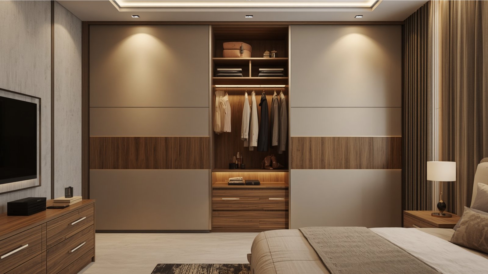 Choose sliding wardrobe doors for modern bedroom interiors