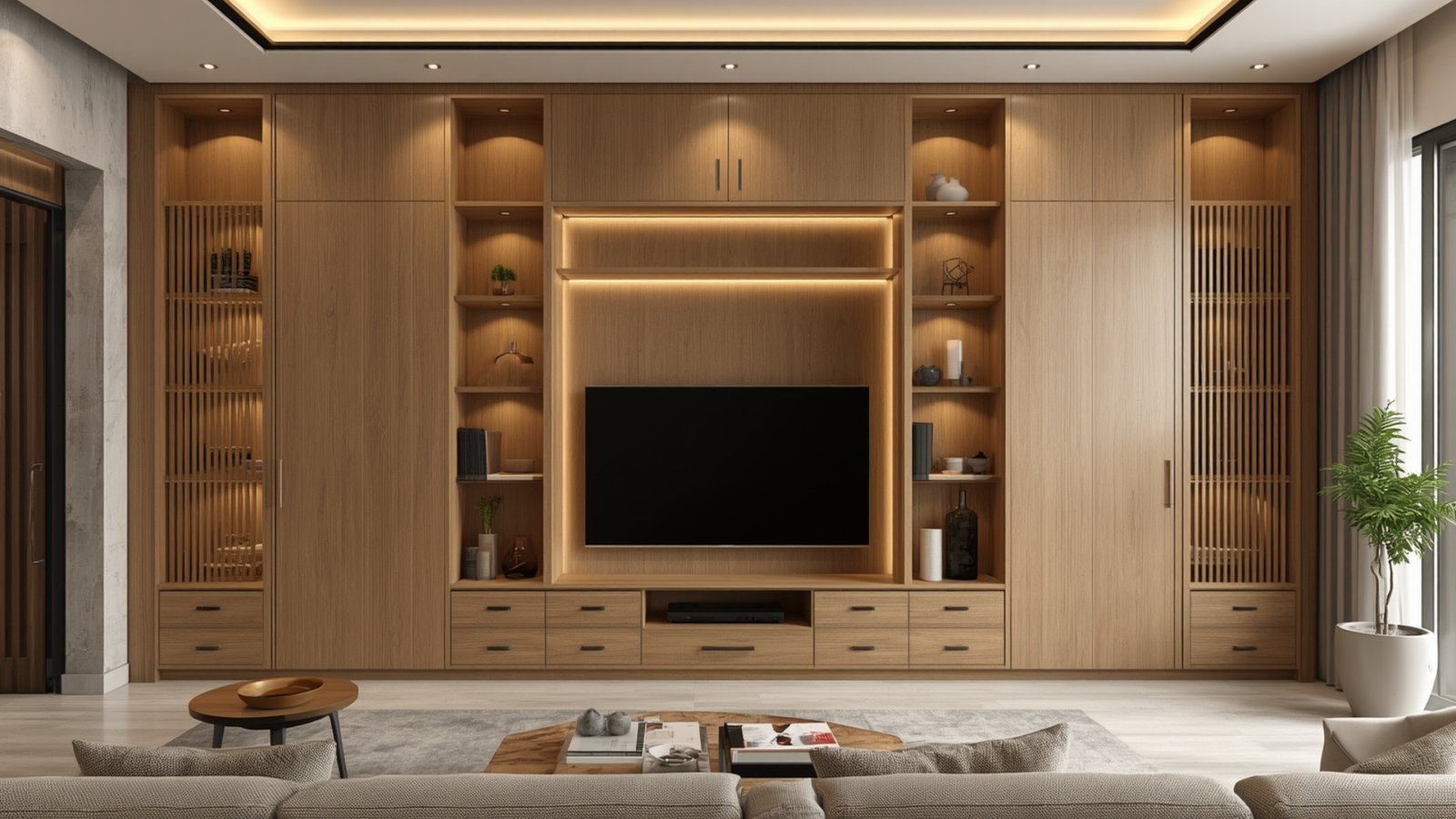 Hidden storage ideas for modern homes using concealed cabinets, built-in furniture, and space-saving interior design