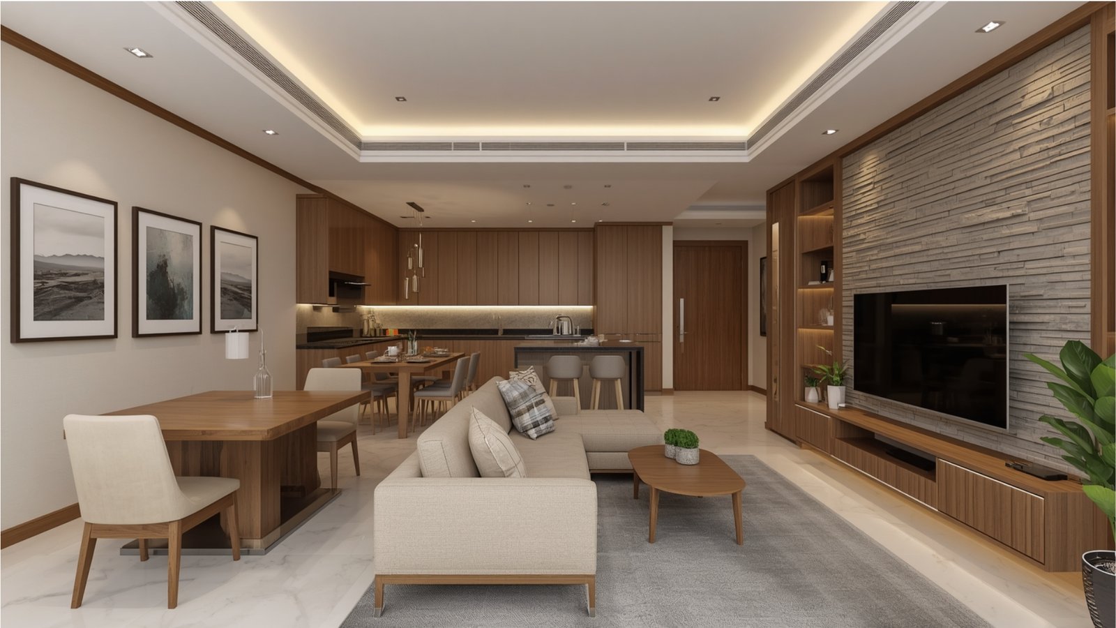 Luxury interior design for 2BHK apartments in Borivali featuring customized furniture, premium finishes, smart storage, and elegant lighting
