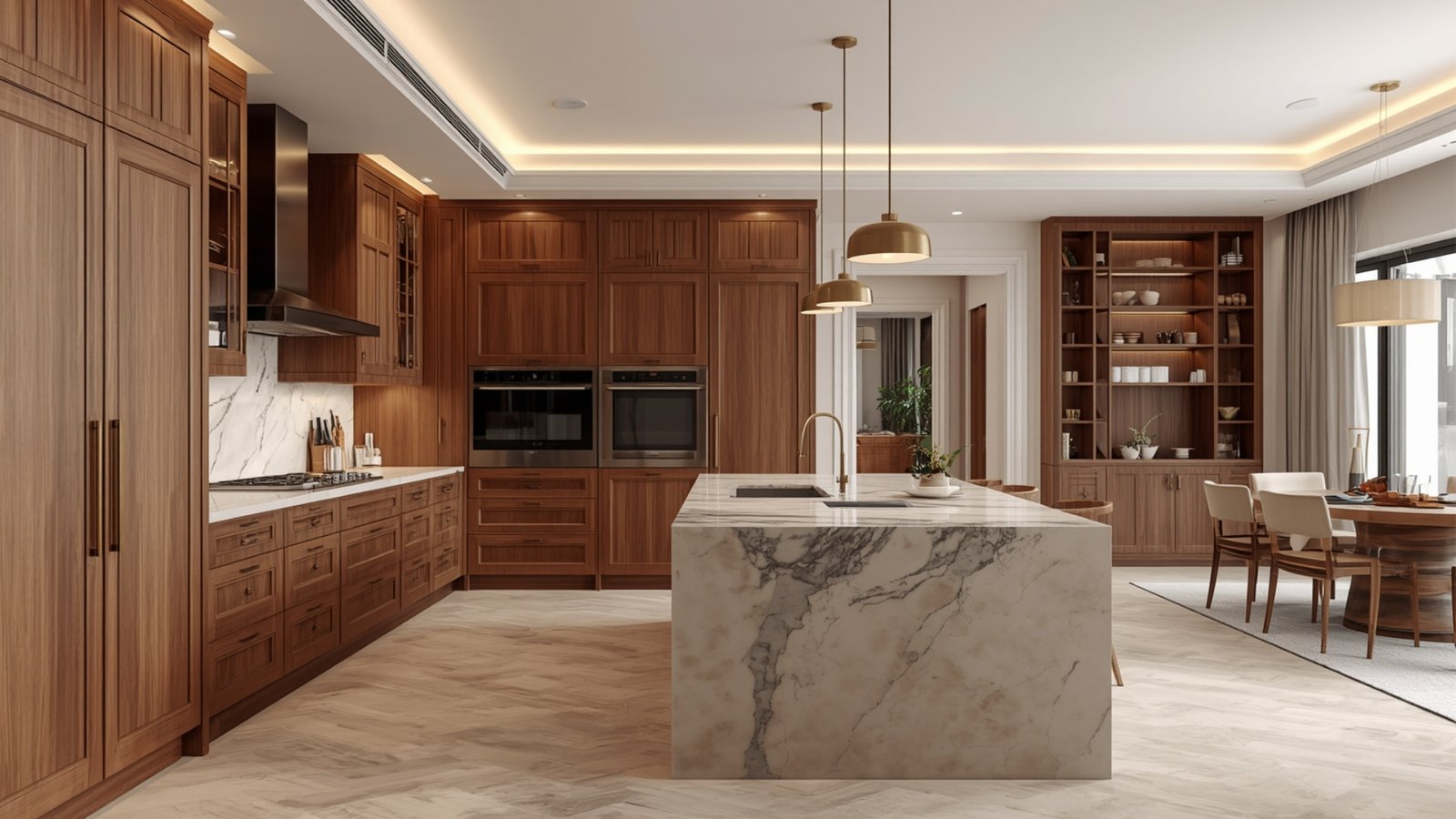 Modern modular kitchen design in Kandivali featuring sleek cabinets, smart storage, premium finishes, and contemporary lighting
