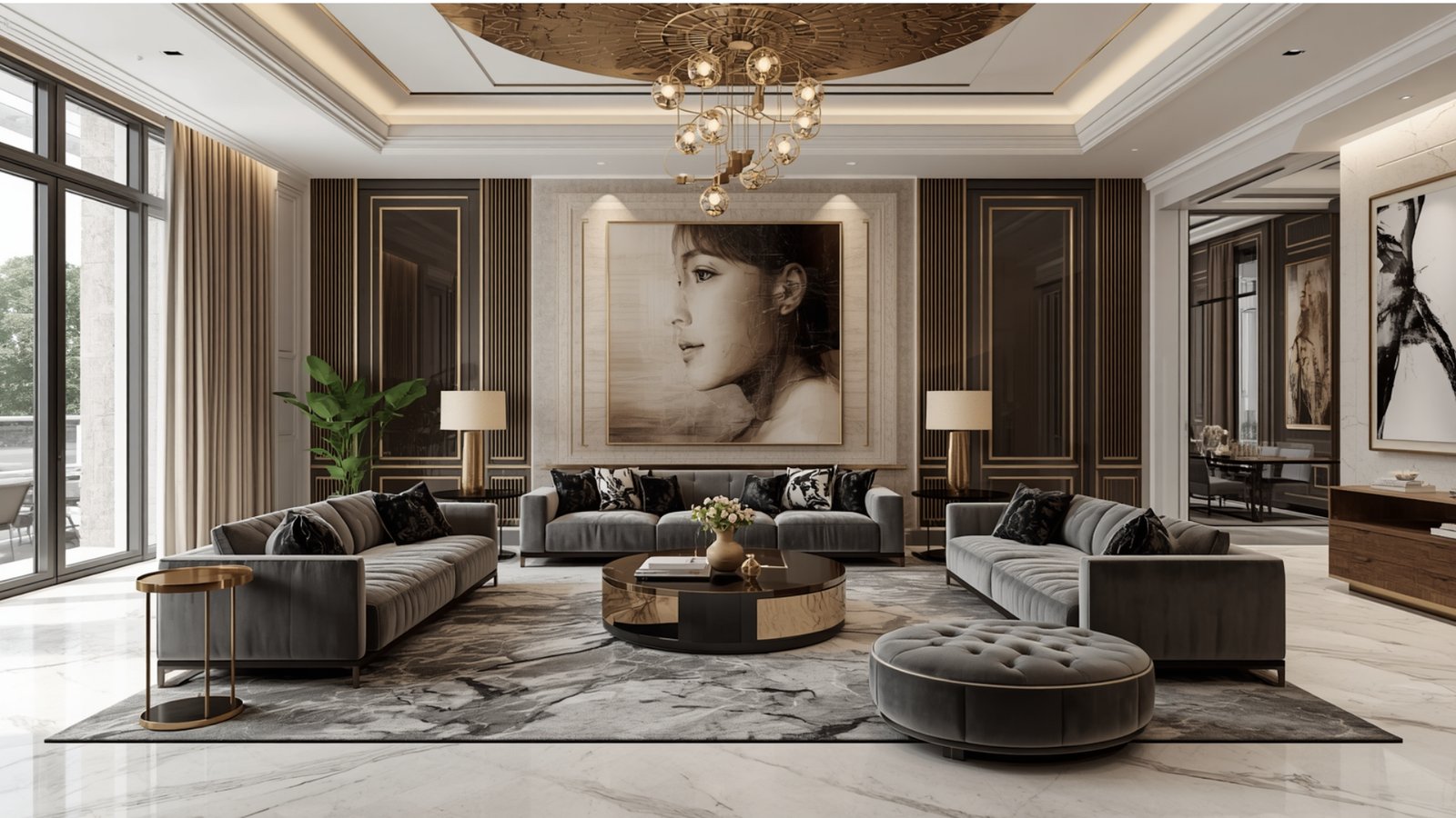 Open and welcoming living room interior design in Pune