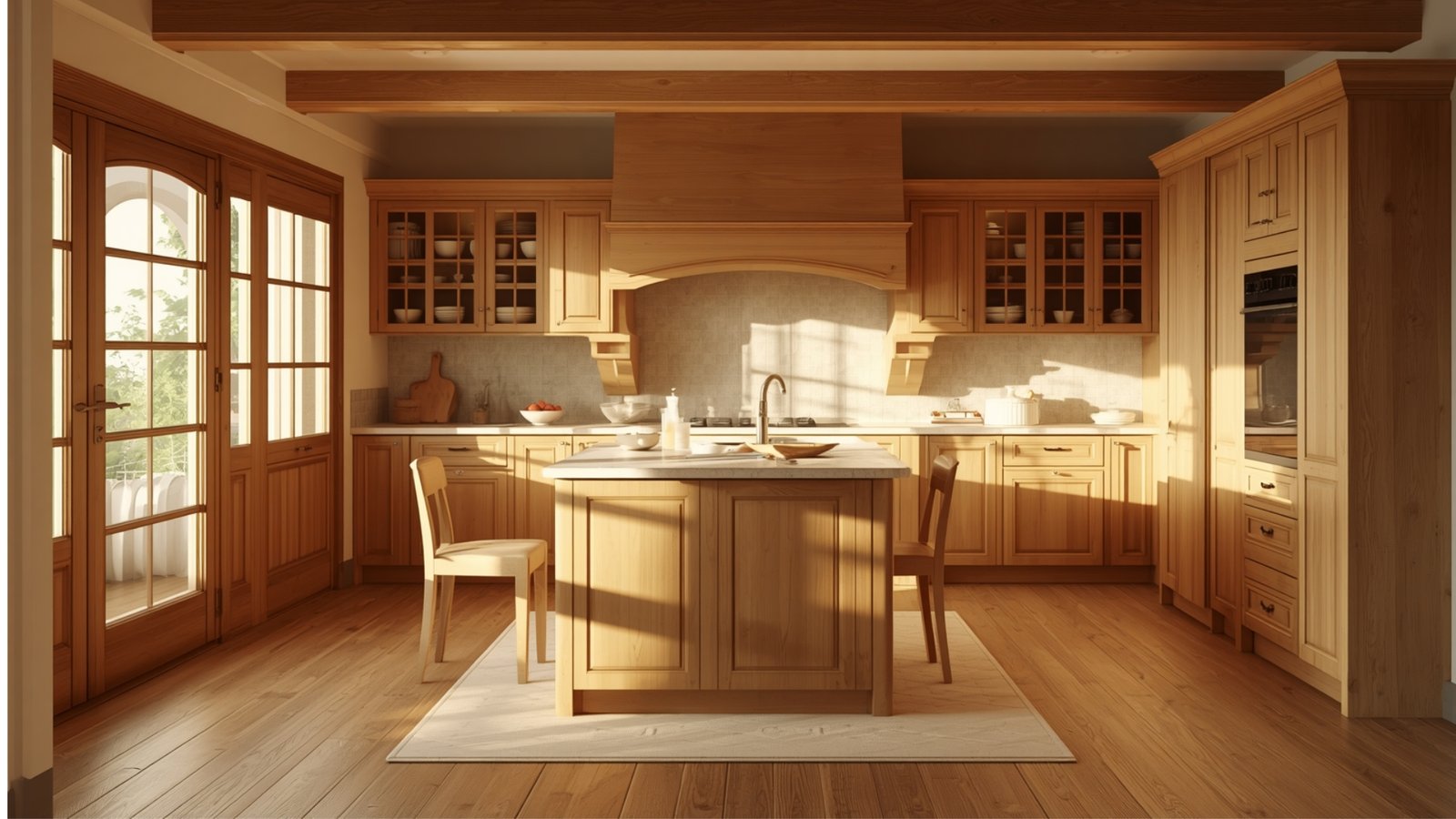 Natural wood tones in modern home interior design in Pune
