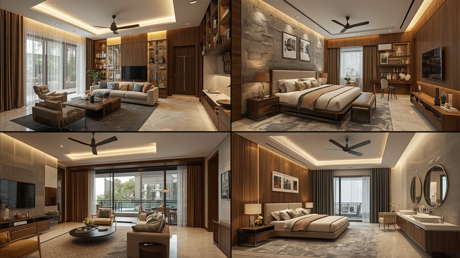 Room-wise interior design costs in India for kitchens, living rooms, bedrooms, bathrooms, and dining areas