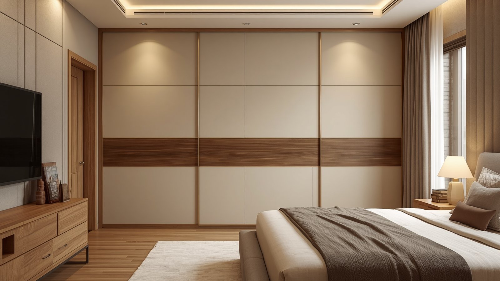 Wardrobe cost in Goregaon for custom bedroom wardrobes with different materials, finishes, storage options, and hardware