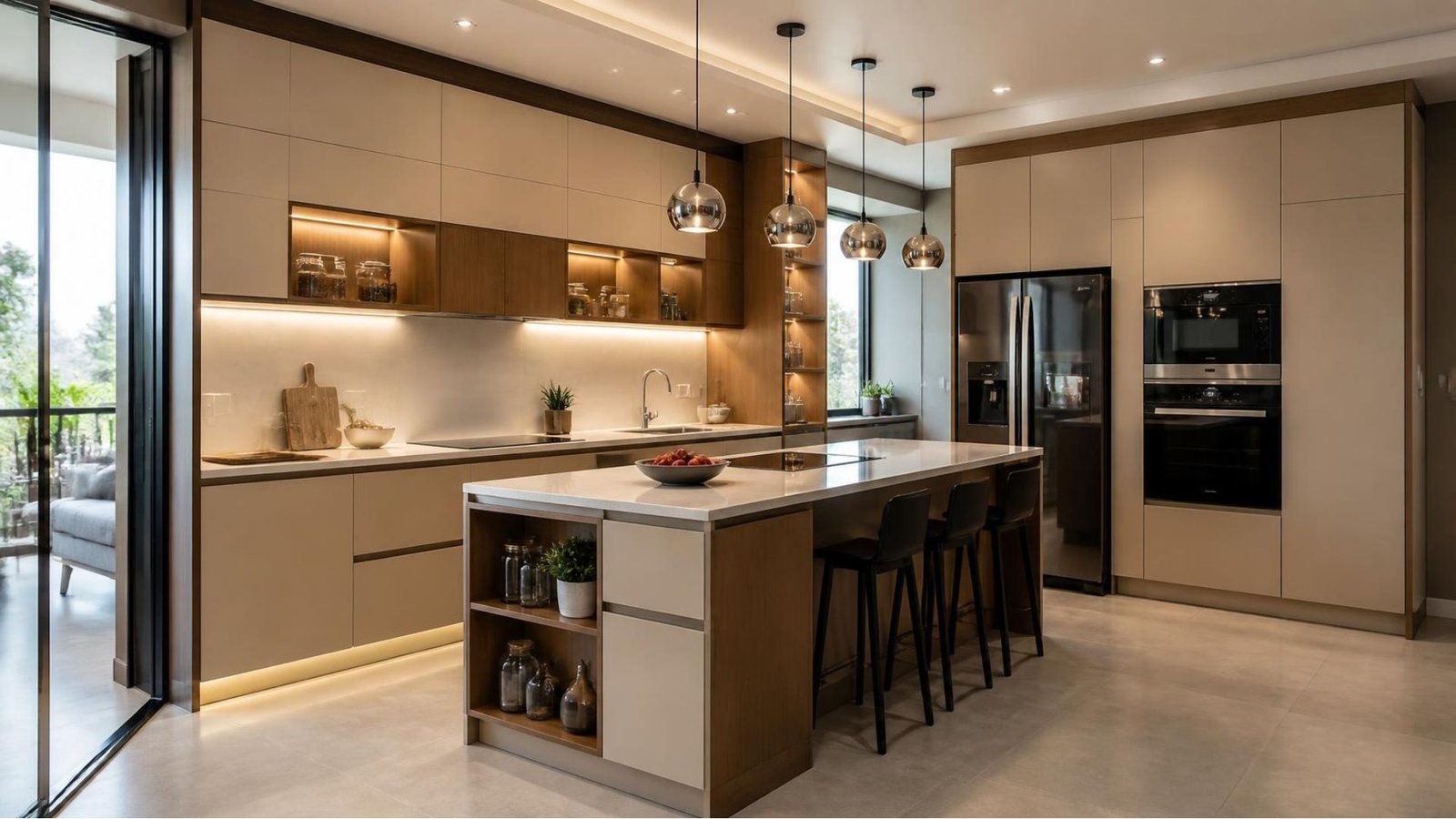 Factors affecting modular kitchen prices in Ranchi, including cabinet materials, countertop finishes, hardware, and kitchen layout.