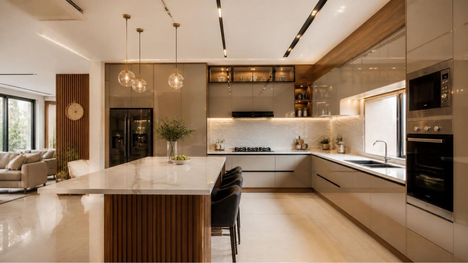 Space-saving modular kitchen design for a small home